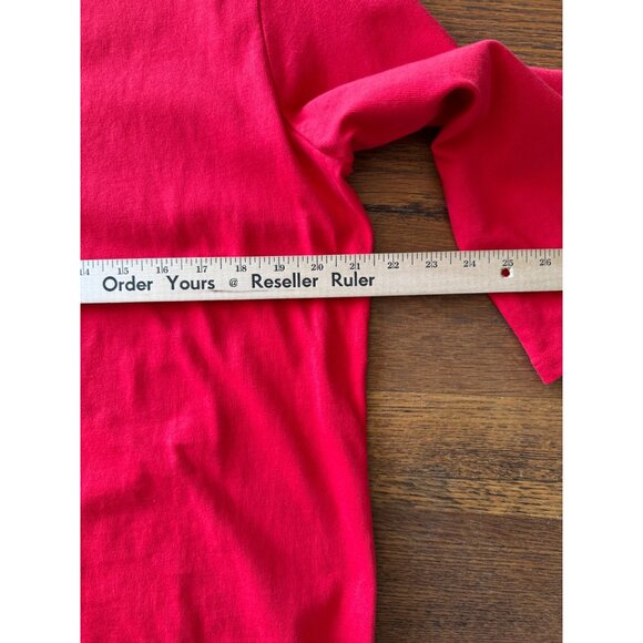 Lands End Womens Shirt LP Red Button-Back Tunic 3/4 Sleeves Heavy Knit - Picture 7 of 9